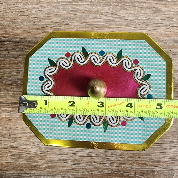 VINTAGE MCM English Tea Tin Canister with Lid Colorful Flowers - Picture 10 of 13